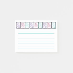 Post-it® Colorful Cat Prints Lined Post It Notes