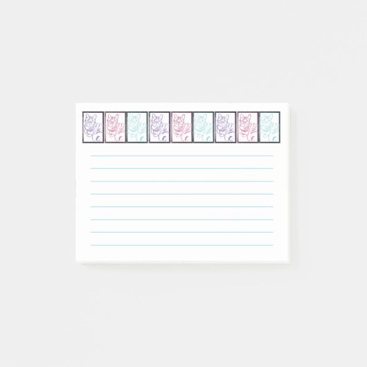 Post-it® Colorful Cat Prints Lined Post It Notes (Devant)