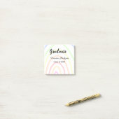 Post-it® Colorful rainbow Boho graduation ajouter nom année (Sur un bureau)