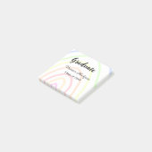 Post-it® Colorful rainbow Boho graduation ajouter nom année (Incliné)