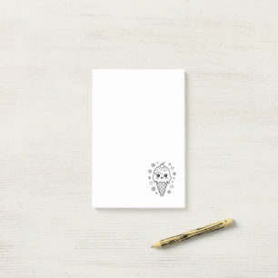 Post-it® Coloriage cône de glace mignon kawaii
