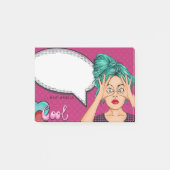 Post-it® Comic Girl Pop Art Discours Bubble Pink Personnali (Devant)