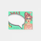 Post-it® Comic Girl Pop Art Discours Cool de bulle Personna (Devant)