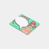 Post-it® Comic Girl Pop Art Discours Cool de bulle Personna (Incliné)