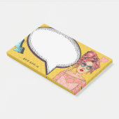 Post-it® Comic Girl Pop Art Speech Bubble Fun Personnalisé (Incliné)
