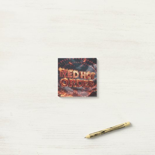 Post-it® Commande Rouge Chaud (Sur un bureau)