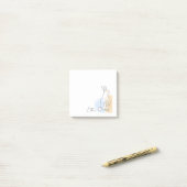 Post-it® Commentaire personnalisé de lapin mignon (Sur un bureau)