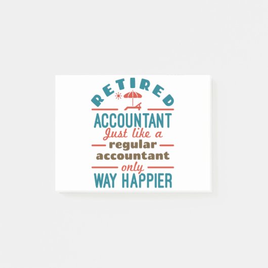 Post-it® Comptable Drôle Retraité Beaucoup Plus Heureux (Devant)