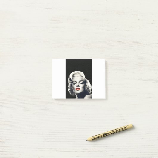Post-it® CON24BW-V4 lèvres rouges Marilyn DANS BLACK.tif (Sur un bureau)