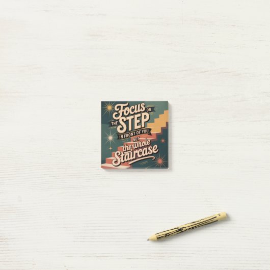 Post-it® Concentrez-vous sur le pas devant vous (Sur un bureau)