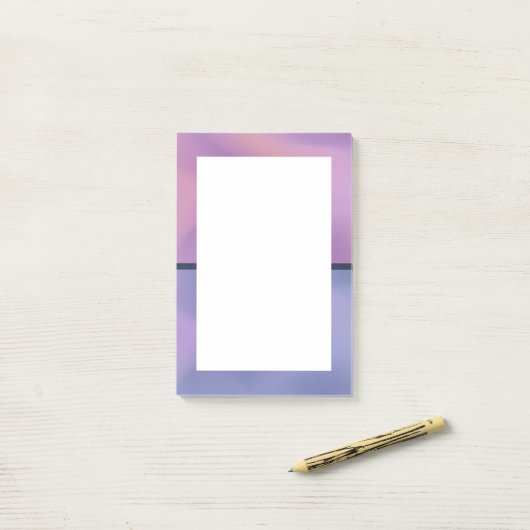 Post-it® Conception abstraite moderne de l'étirement rose e (Sur un bureau)