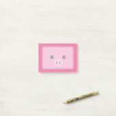 Post-it® Conception animale mignonne de visage de porcelet (Sur un bureau)