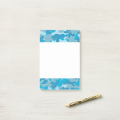 Post-it® Conception bleue et grise de Camo (Sur un bureau)