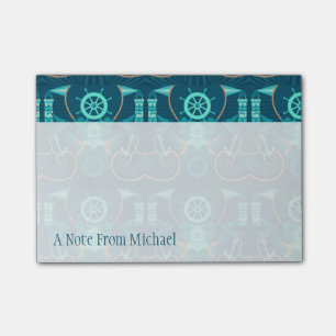 Post-it® Conception bleue marine  Ajouter votre nom