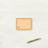 Post-it® Conception botanique de bordure de citrus orange (Sur un bureau)