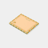 Post-it® Conception botanique de bordure de citrus orange (Incliné)