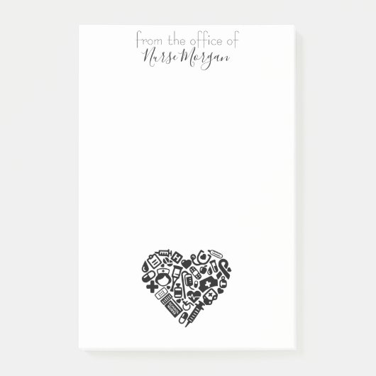 Post-it® Conception cardiaque des infirmières de l'école (Devant)