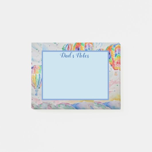 Post-it® Conception d'art aquarelle de montgolfière colorée (Devant)