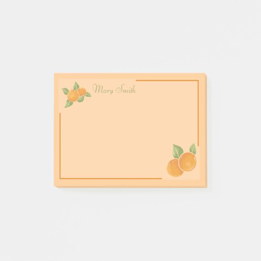 Post-it® Conception de bordure orange agrumes chaleureuse (Devant)