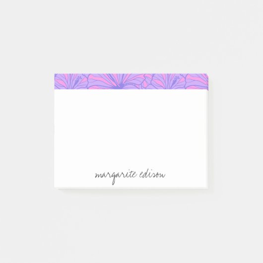 Post-it® Conception de fleurs rose et violet (Devant)