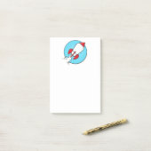 Post-it® Conception de fusée de dessin (Sur un bureau)