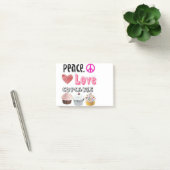 Post-it® Conception de gâteaux Peace Love Cupcakes (Bureau)