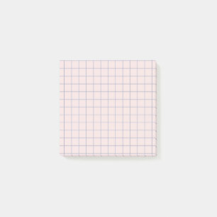 Post-it® Conception de grille douce À damiers Motif rose pâ