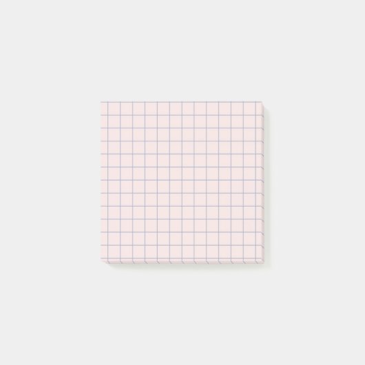 Post-it® Conception de grille douce À damiers Motif rose pâ (Devant)