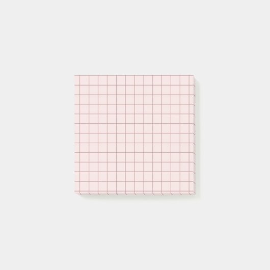 Post-it® Conception de grille douce À damiers Motif rose pâ (Devant)