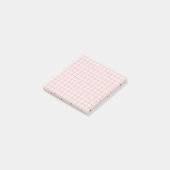 Post-it® Conception de grille douce À damiers Motif rose pâ (Incliné)