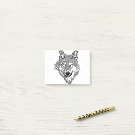 Post-it® Conception de loup solitaire (Sur un bureau)