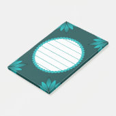 Post-it® Conception de mandala à feuilles sarcelles sur fon (Incliné)
