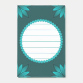 Post-it® Conception de mandala à feuilles sarcelles sur fon (Devant)