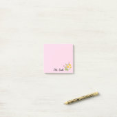 Post-it® Conception de monogramme floral personnalisé éléga (Sur un bureau)