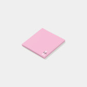 Post-it® Conception de nom personnalisé en monogramme rose (Incliné)