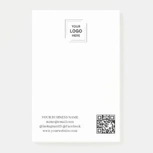 Post-it® Conception de note de branding QR blanc minimal