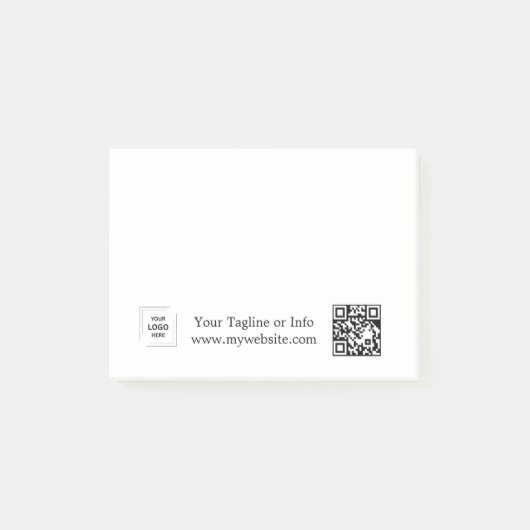 Post-it® Conception de note de logo d'entreprise QR blanc m (Devant)