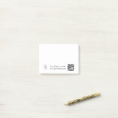 Post-it® Conception de note de logo d'entreprise QR blanc m (Sur un bureau)
