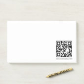 Post-it® Conception de note de texte personnalisé QR blanc (Sur un bureau)