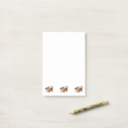 Post-it® Conception de tigre (Sur un bureau)