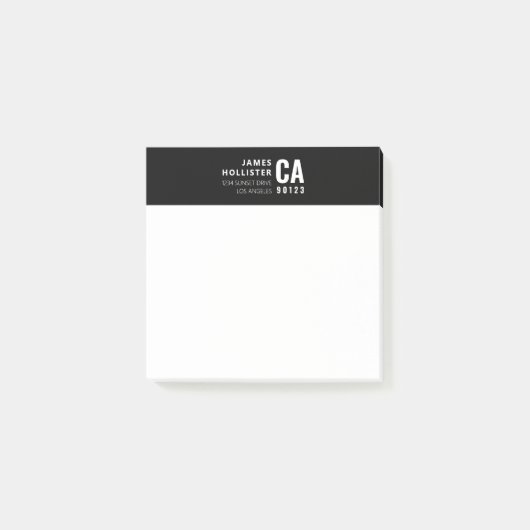 Post-it® Conception de typographie moderne | Noir & Blanc (Devant)