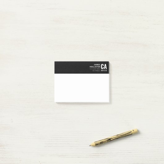 Post-it® Conception de typographie moderne | Noir & Blanc (Sur un bureau)