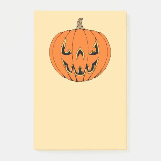 Post-it® Conception d'Halloween de citrouille effrayante Ja (Devant)