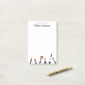 Post-it® Conception d'objets de maquillage et nom personnal (Sur un bureau)