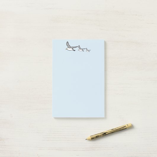 Post-it® Conception d'oiseaux volants élevés (Sur un bureau)