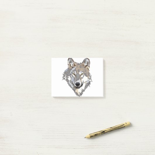 Post-it® Conception du loup solitaire (Sur un bureau)