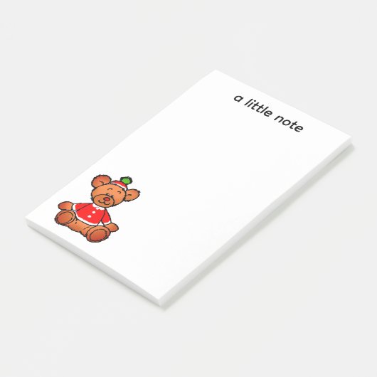 Post-it® Conception festive d'ours en peluche de Noël (Incliné)