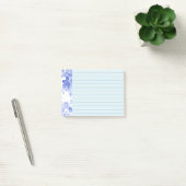 Post-it® Conception florale à l'aquarelle bleue, ligné (Bureau)