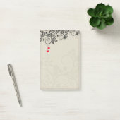 Post-it® Conception Florale de Petits Cœurs Rouges Mignons (Bureau)