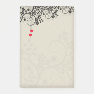 Post-it® Conception Florale de Petits Cœurs Rouges Mignons